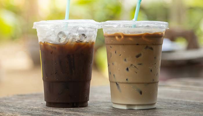 Two refreshing iced coffee drinks served from Swiftwater Ice Cream in Nekoosa WI.